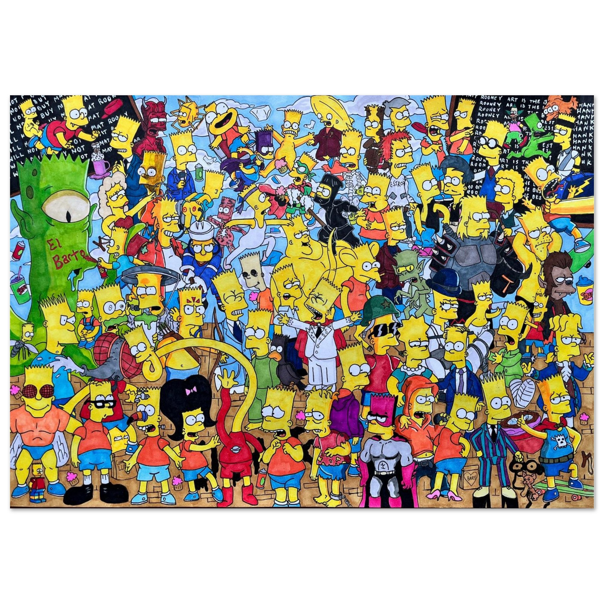 Bart Simpson Variants Premium Matte Paper Poster A3 (29.7 x 42 cm)