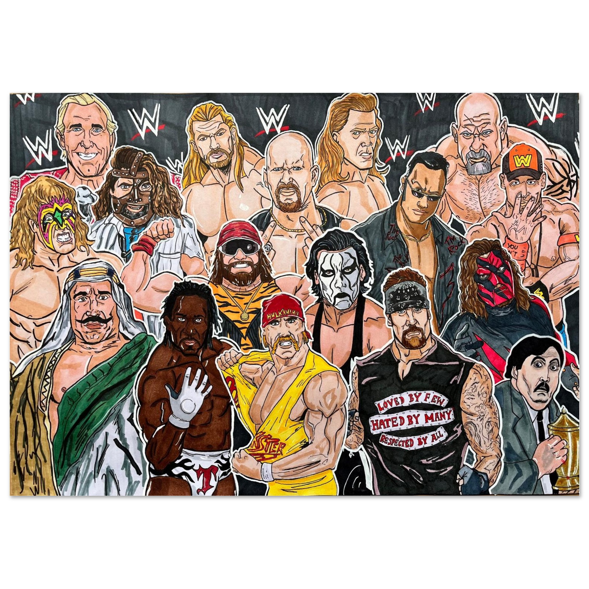 WWE WWF WCW Premium Matte Paper Poster A3 (29.7 x 42 cm)