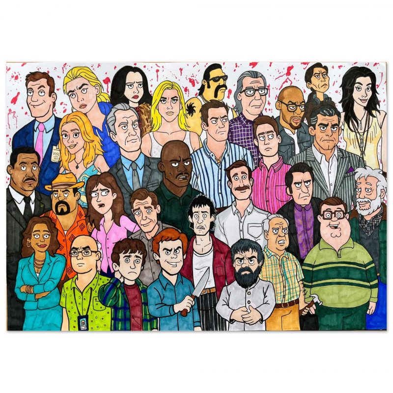 Dexter Cartoon Style Premium Matte Paper Poster A3 (29.7 x 42  cm)