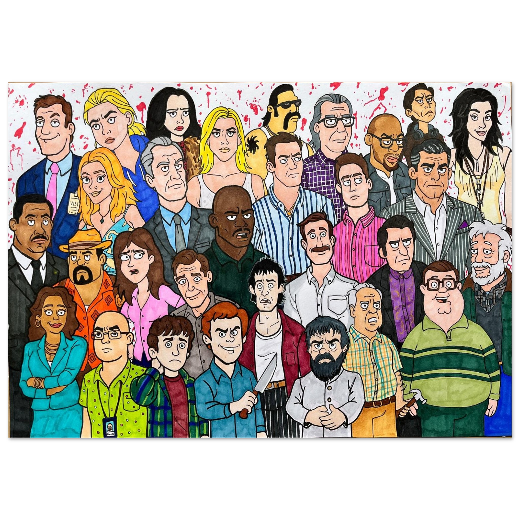 Dexter Cartoon Style Premium Matte Paper Poster A3 (29.7 x 42 cm)