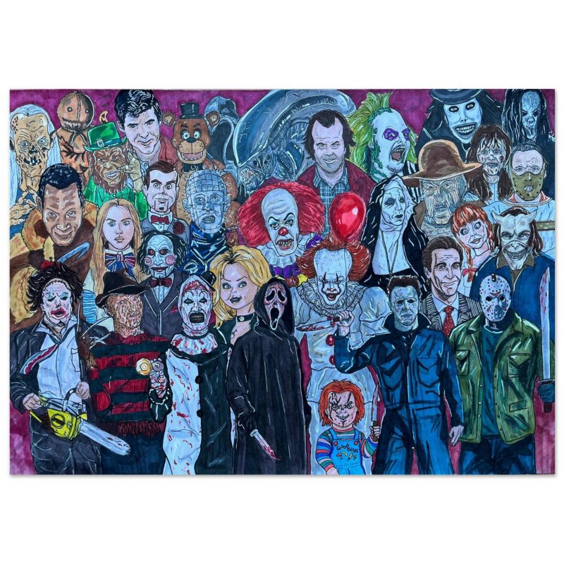 Horror Poster Coloured Version Premium Matte Paper Poster A3 (29.7 x 42 cm)