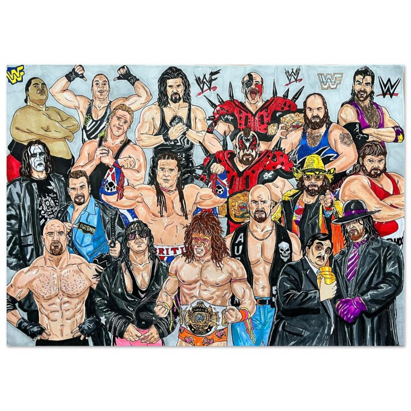 WWE WWF Wrestling Greats Premium Matte Paper Poster A3 (29.7 x 42 cm)